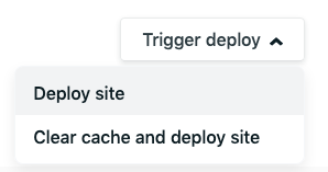 Screenshot showing netlify "Trigger deploy" section.